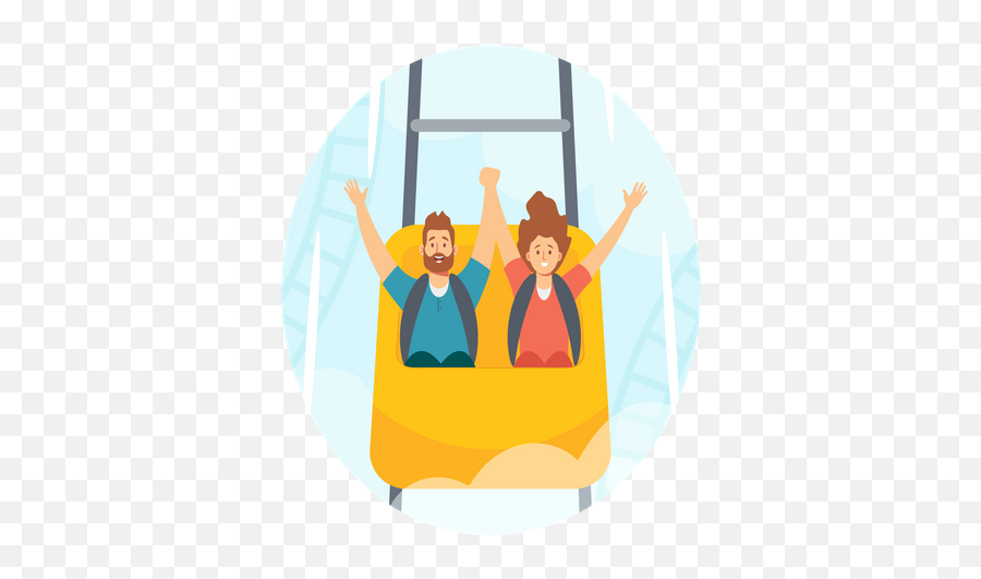 Best Premium Man And Woman Riding Roller Coaster In - Amusement Park Png,Amusement Park Icon