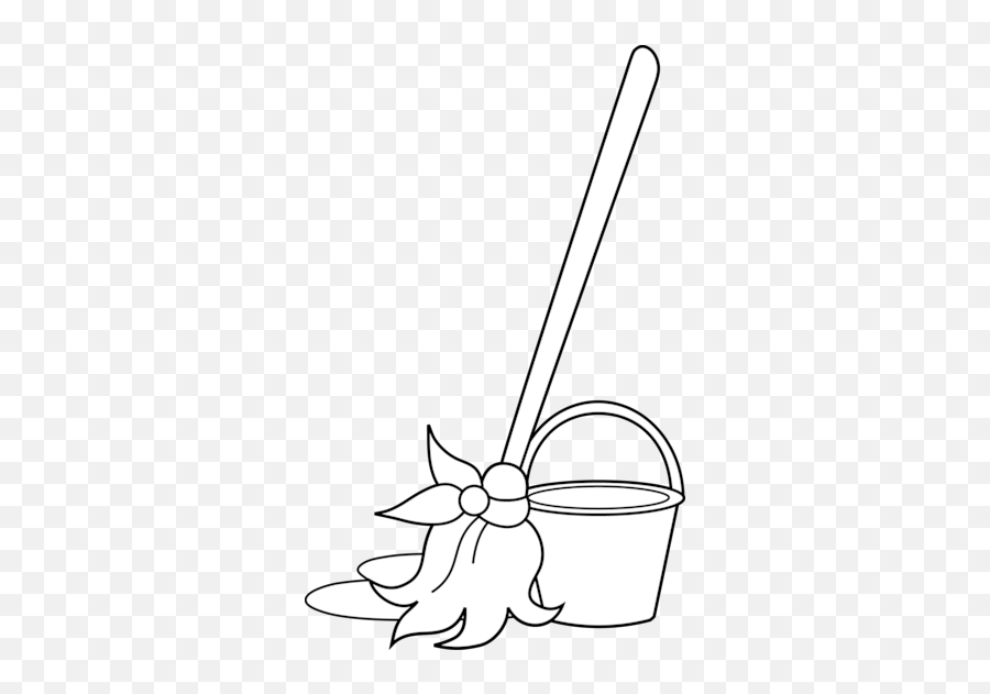 Free Mop Clip Art Black And White Download - Mop And Bucket Coloring Png,Mop And Bucket Icon