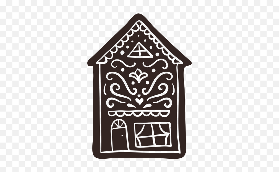 Gingerbread House Cookie Cream Detailed Silhouette - Decorative Png,Gingerbread House Icon