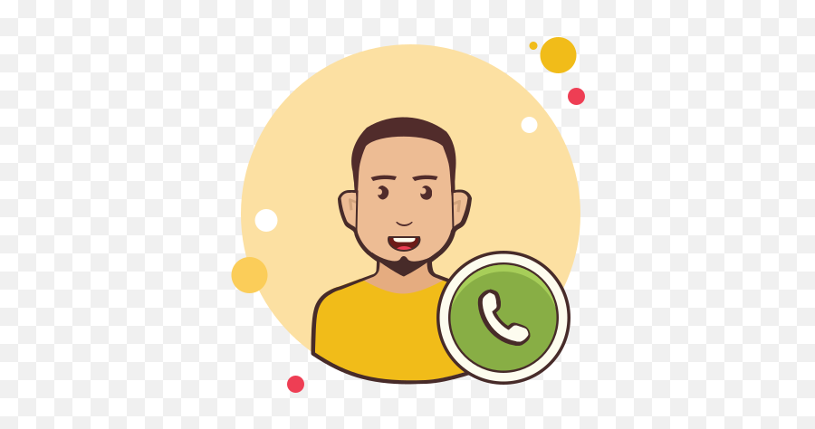 Call Male Icon In Circle Bubbles Style - Man Illustration Png Icon,Icon For Male And Female