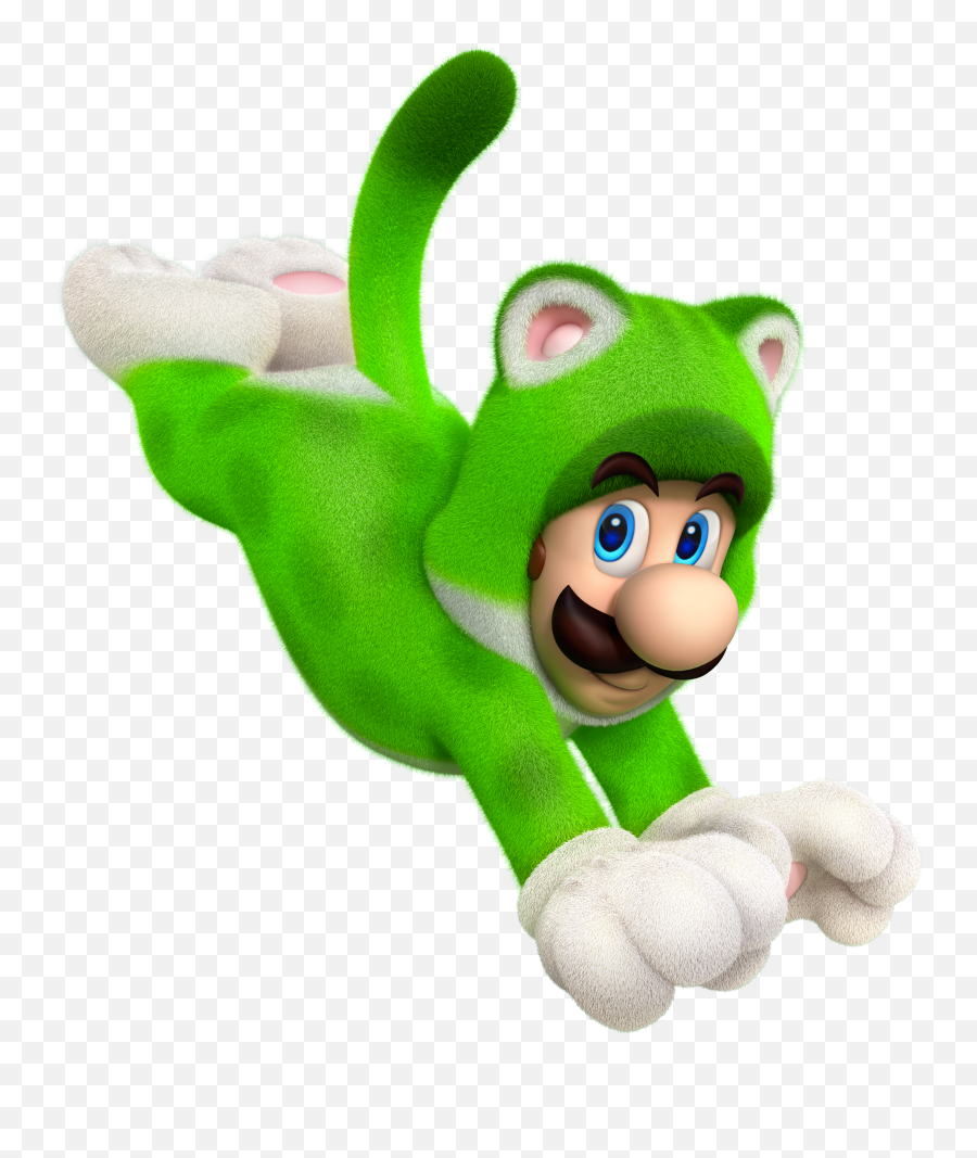 Cat Luigi - Super Mario 3d World Cat Suit Png,Luigi Plush Png.