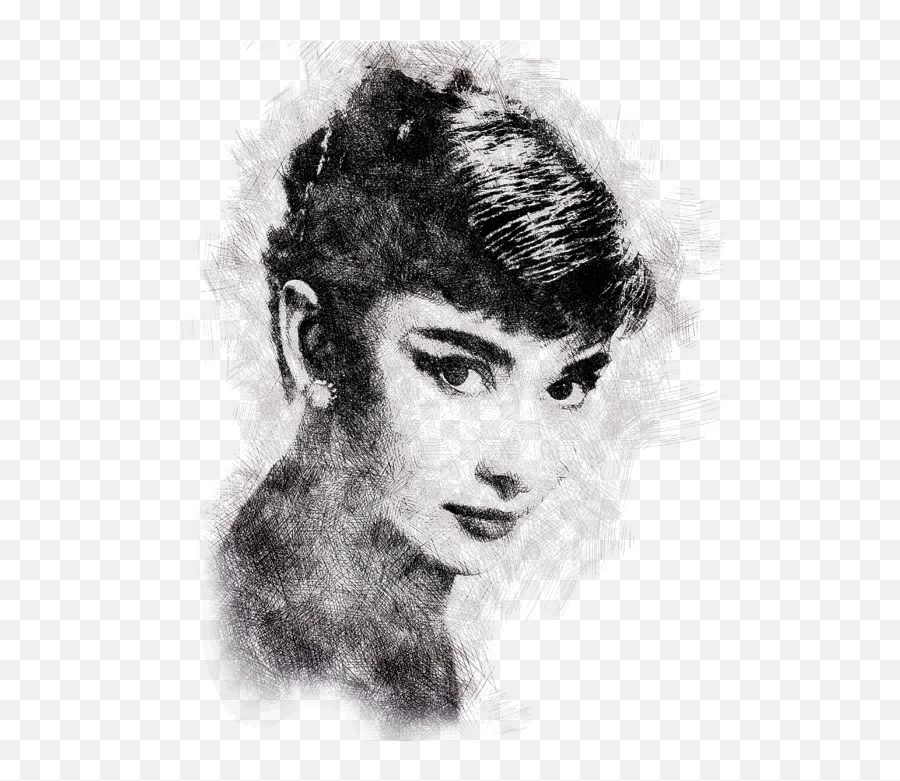 Audrey Hepburn Portrait 03 T - Shirt For Sale By Pablo Romero Png,Audrey Hepburn Style Icon