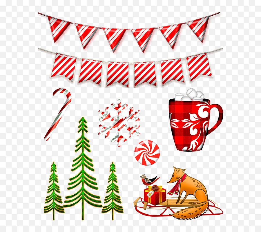 Candy Cane Bunting Christmas Trees - Free Image On Pixabay Candy Cane Png,Christmas Banner Png