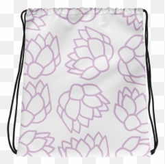 Pink Pastel Flowers Drawstring Bag - Messenger Bag png