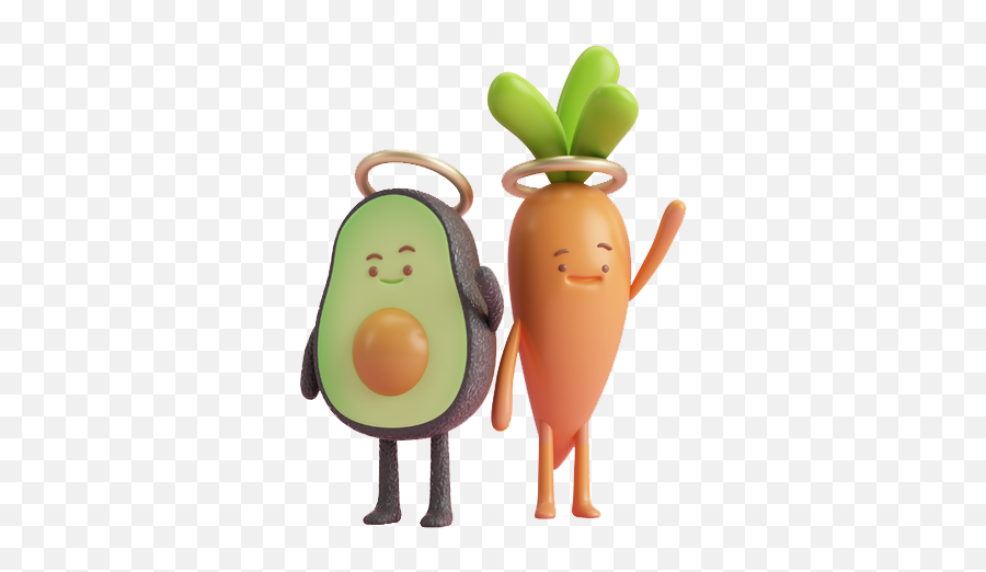 Clipart Vegetables Avocado - Food Characters Transparent Vegetable 3d Cartoon Png,Avacado Png