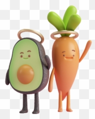 Clipart Vegetables Avocado - Food Characters Transparent Vegetable 3d Cartoon Png,Avacado Png