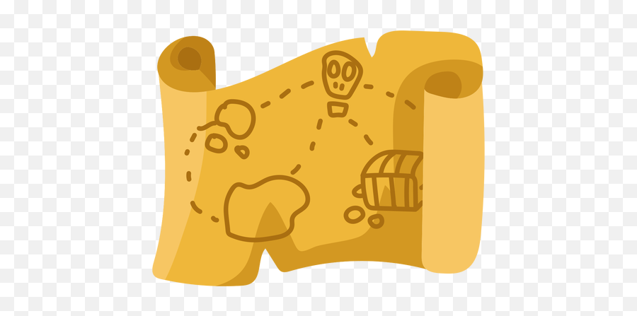 Treasure Map Beige Flat Illustration - Mapa Del Tesoro Png,Treasure Map Png