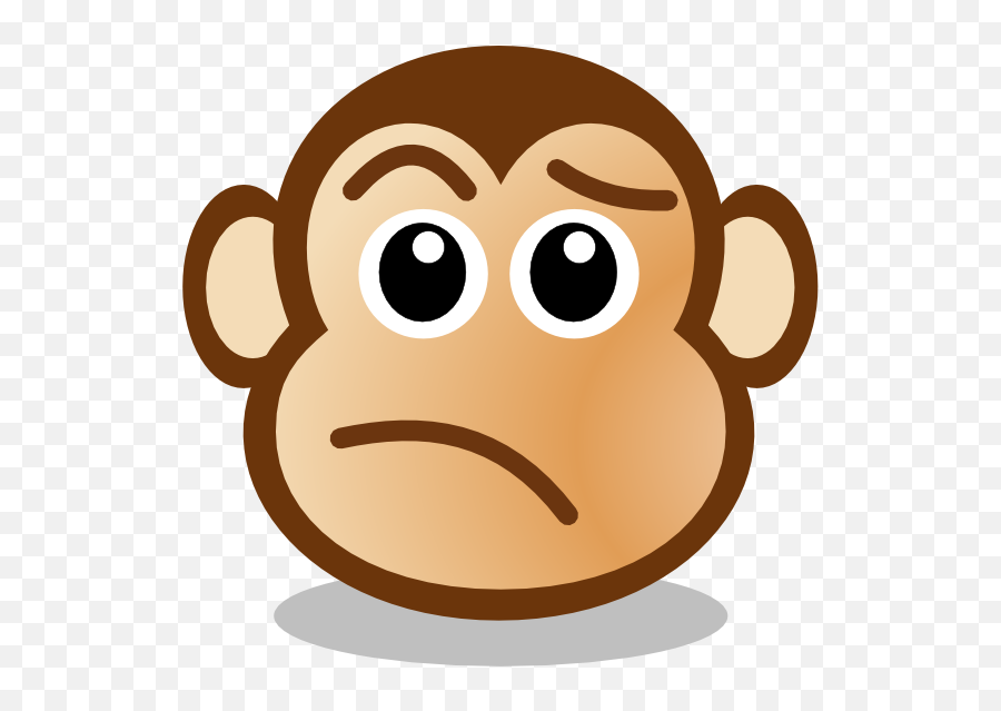 Cartoon Confused Face Clip Art Free Image - Clipart Sad Monkey Png,Confused Face Png