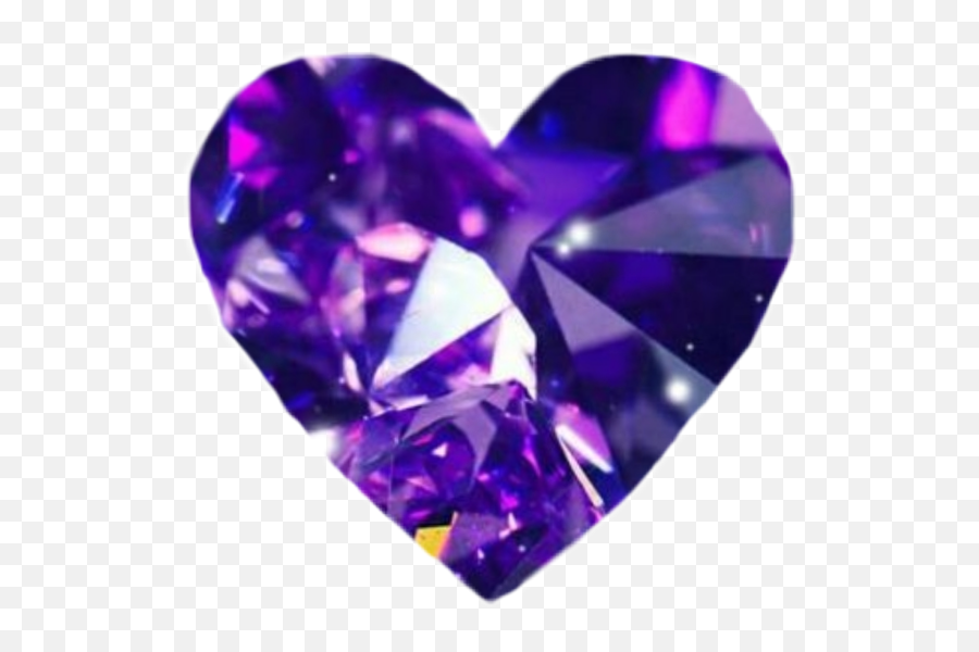 Firststicker Heart Diamond Purple Sticker By Mira - Diamond Png,Purple Diamond Png