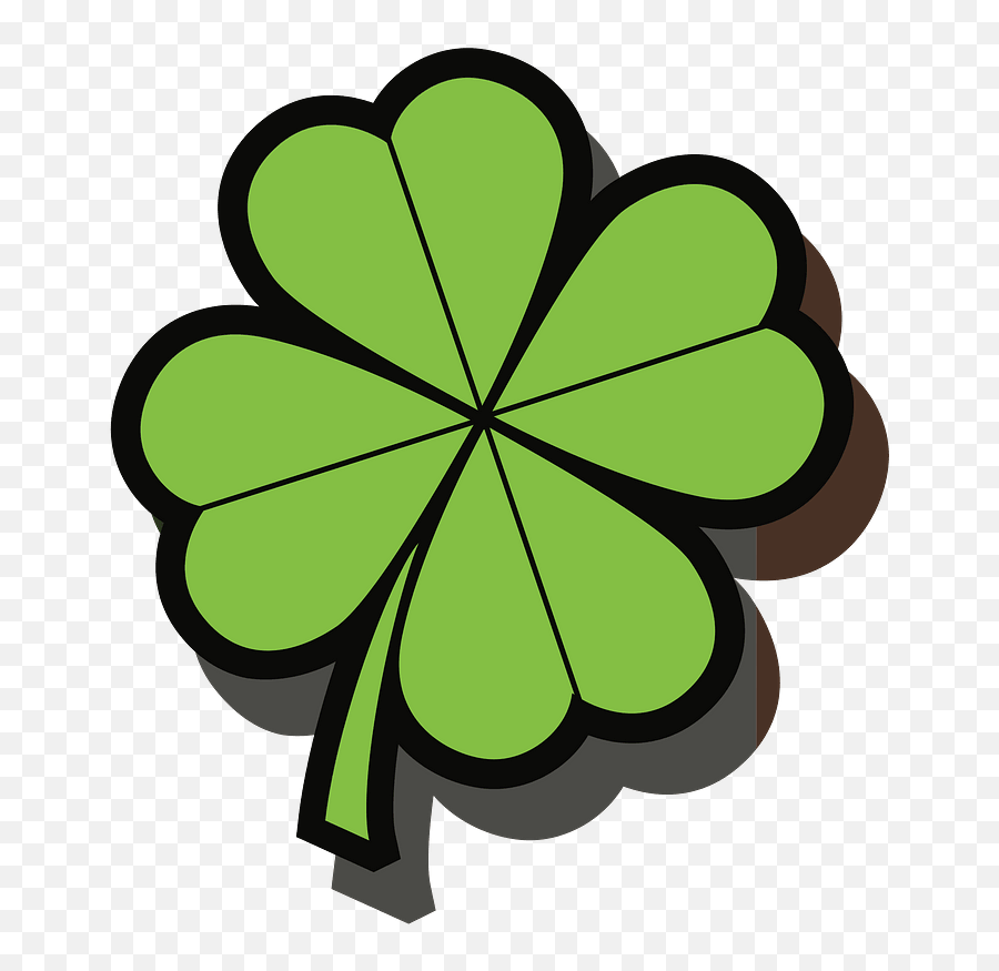 Four Leaf Clover With Shadow Clipart Free Download - Clover Png,Clover Transparent