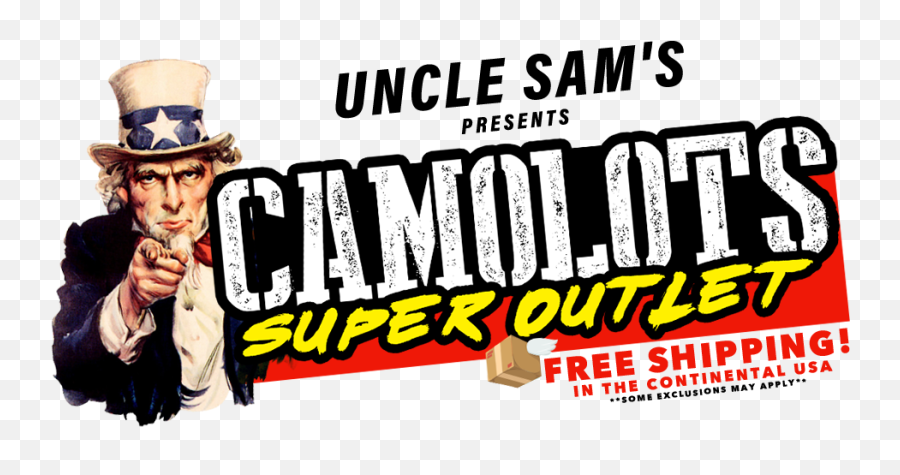 Uncle Samu0027s Army Navy Outfitters Presents Wwwcamolotscom - Uncle Sam Png,Uncle Sam Hat Png