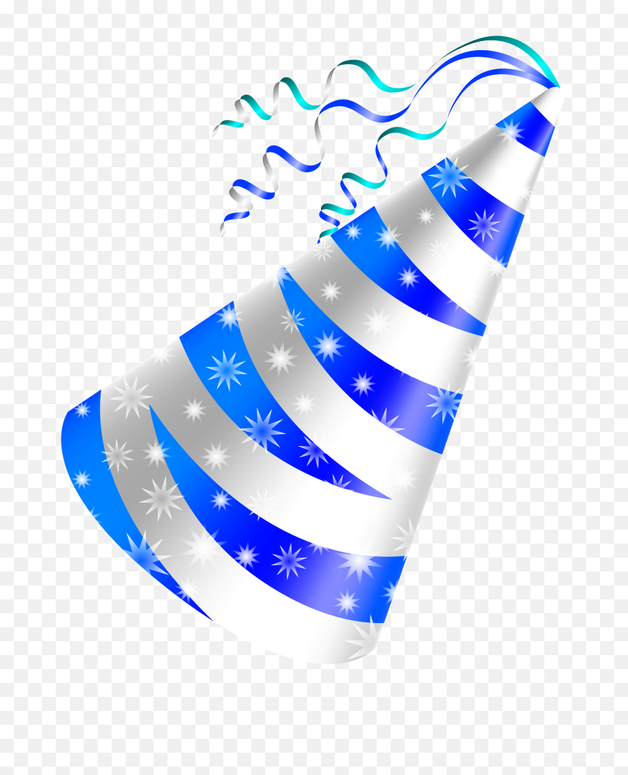 Birthday Hat White And Blue Party - Blue Birthday Hat Png,Birthday Hat Clipart Transparent Background