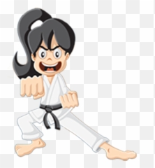 Karate Clipart Kumite - Cartoon Black Belt Karate Png,Karate Png