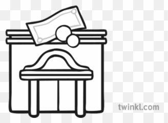Bank Map Icon Black And White Illustration - Twinkl Icono De Apagar Png Blanco