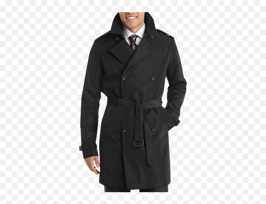 Kenneth Cole Black Double Breasted Slim Fit Raincoat - Full Length Png,J Crew Icon Trench