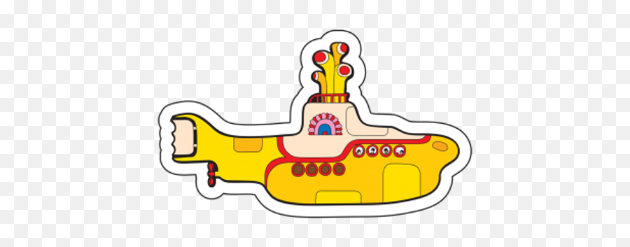 Beatles Sticker Yellow Submarine Cutout - Beatles Yellow Submarines Cartoon Png,Beatles Png