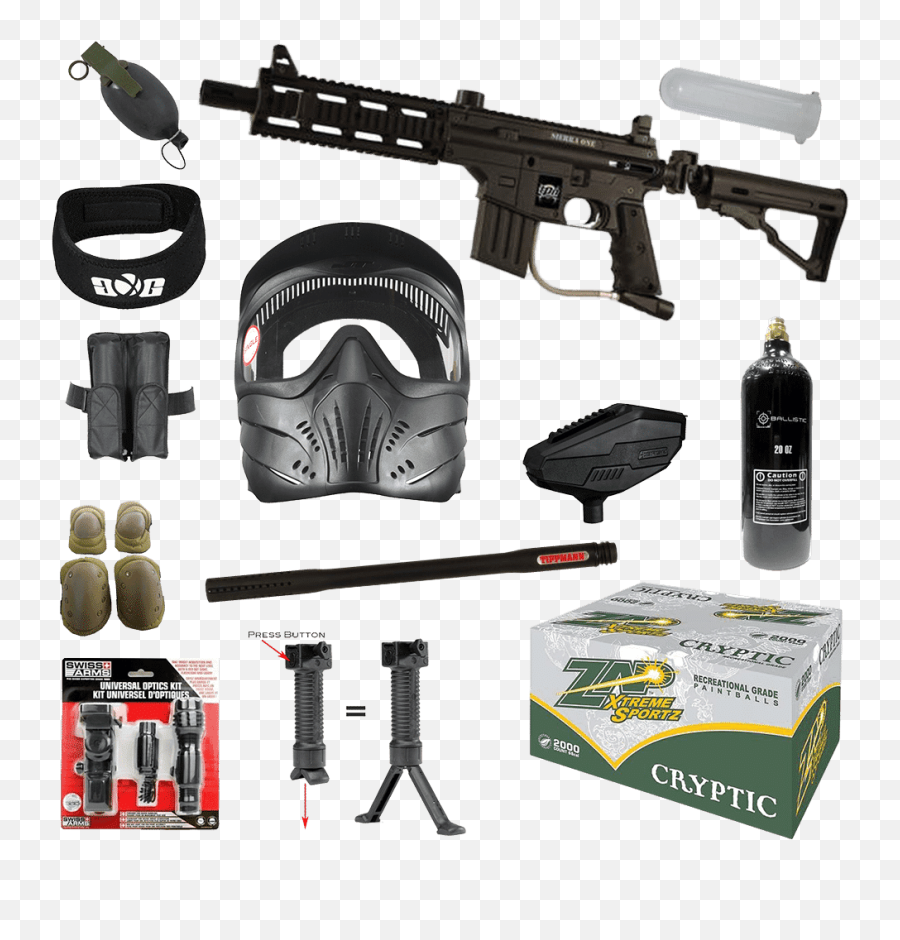 Sierra One Black 68 Caliber Paintball Marker Kit Combo - Sierra One Paintball Gun Png,Jt E Icon Paintball Gun