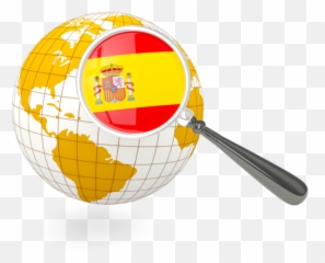 Magnified Flag With Globe Illustration Of Spain - Globe With Canada Flag png