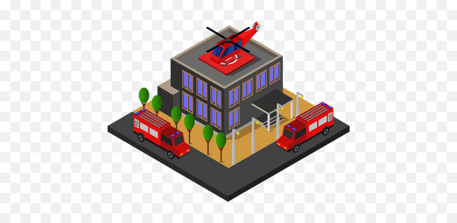 Best Premium Fire Station Illustration Download In Png - Png,Fire Station Icon