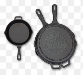 Pit Boss 12in Deep Cast Iron Lid And 10in Skillet - Frying Pan Png,Skillet Png