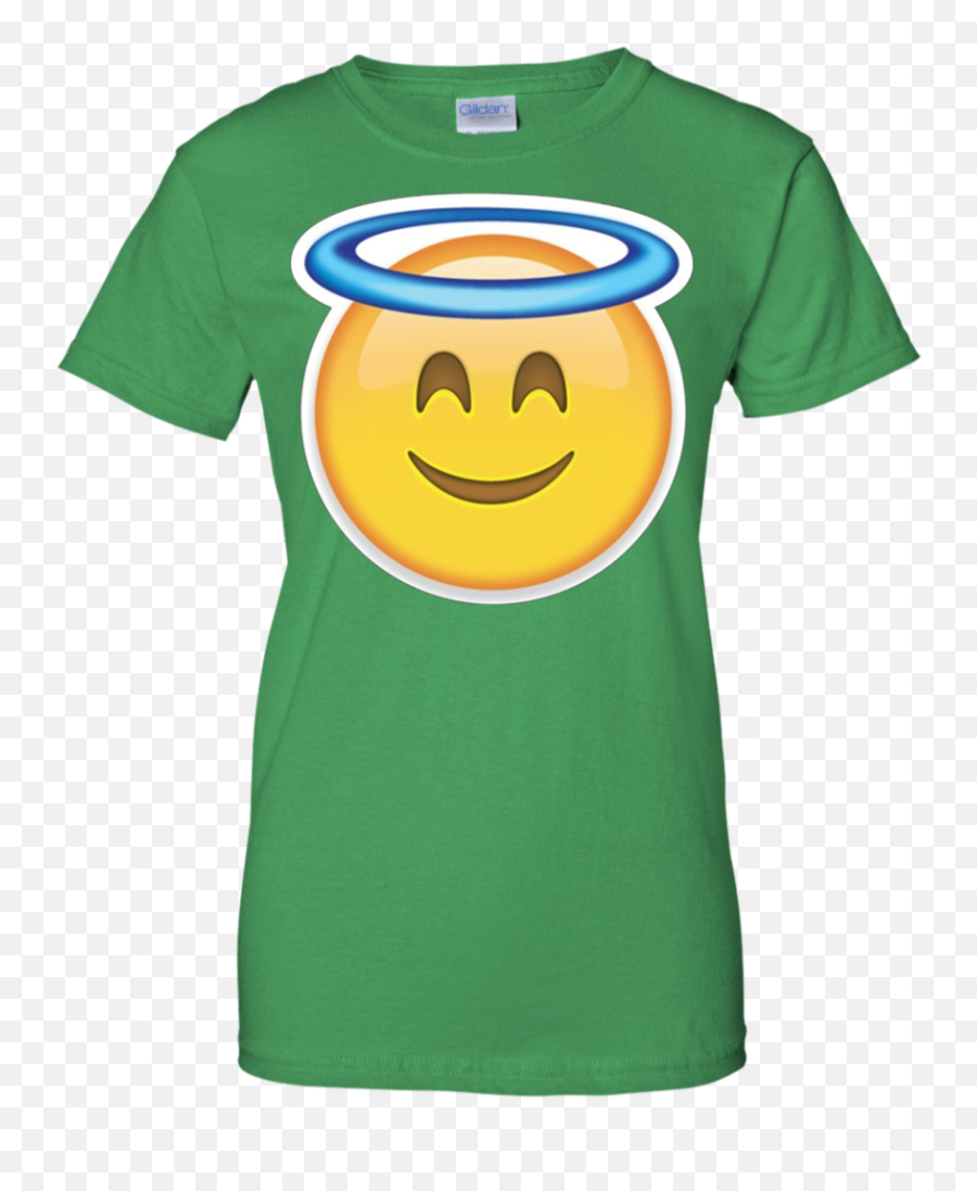 Heaven Angel Ring Smiley Emoji - Emoticon Tshirt U2013 Feedtek Png,Ring Emoji Png