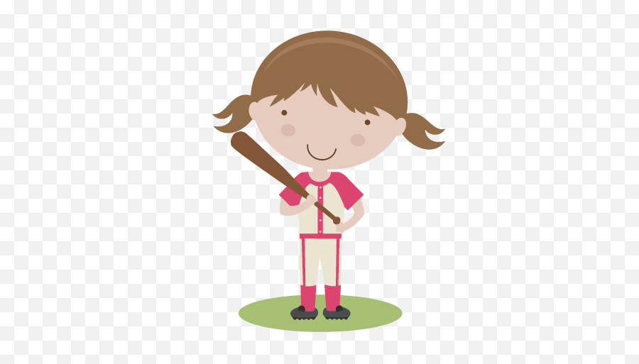 Girl Baseball Player Svg Scrapbook Title - Clipart Girl Baseball Player Png,Baseball Player Png