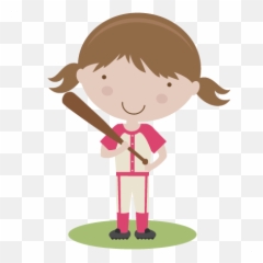 Girl Baseball Player Svg Scrapbook Title - Clipart Girl Baseball Player Png,Baseball Player Png