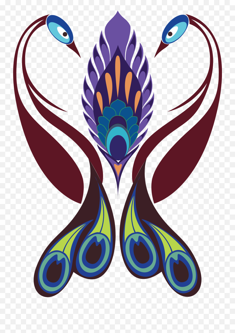 Feather Clipart Geometric - Peacock Vector Png,Peacock Png