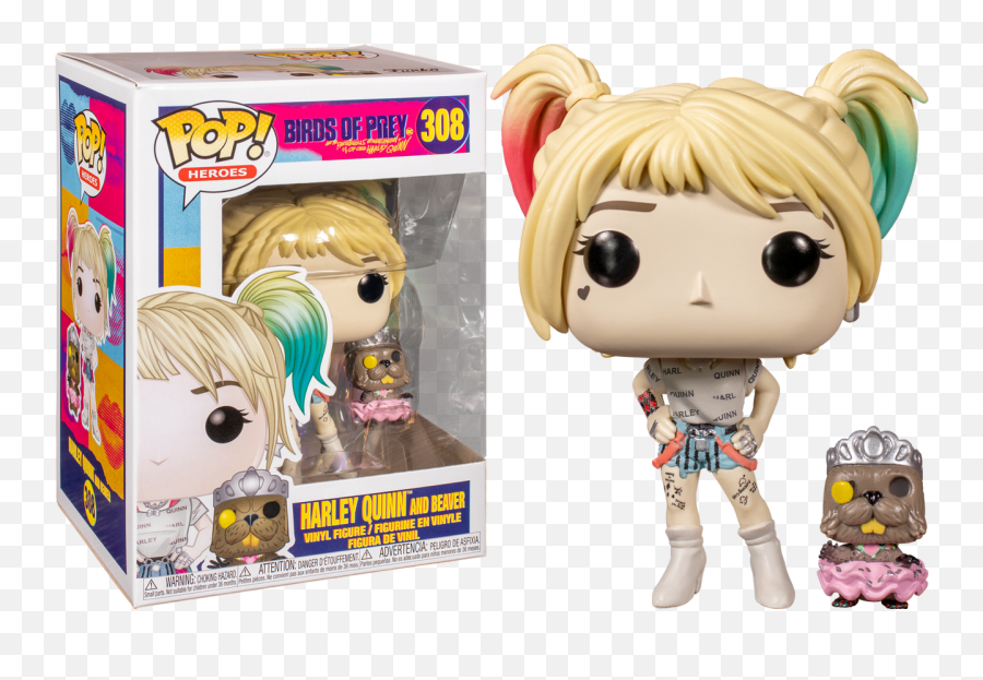 Birds Of Prey 2020 - Harley Quinn And Beaver Pop Vinyl Figure Pop Harley Quinn 308 Png,Harley Quinn Transparent