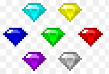 Chaos Emeralds - Pixel Art Sonic Chaos Emeralds Png,Chaos Emerald Png