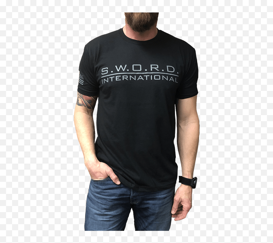 Sword Logo T - Shirt Sword International Man Png,Sword Logo