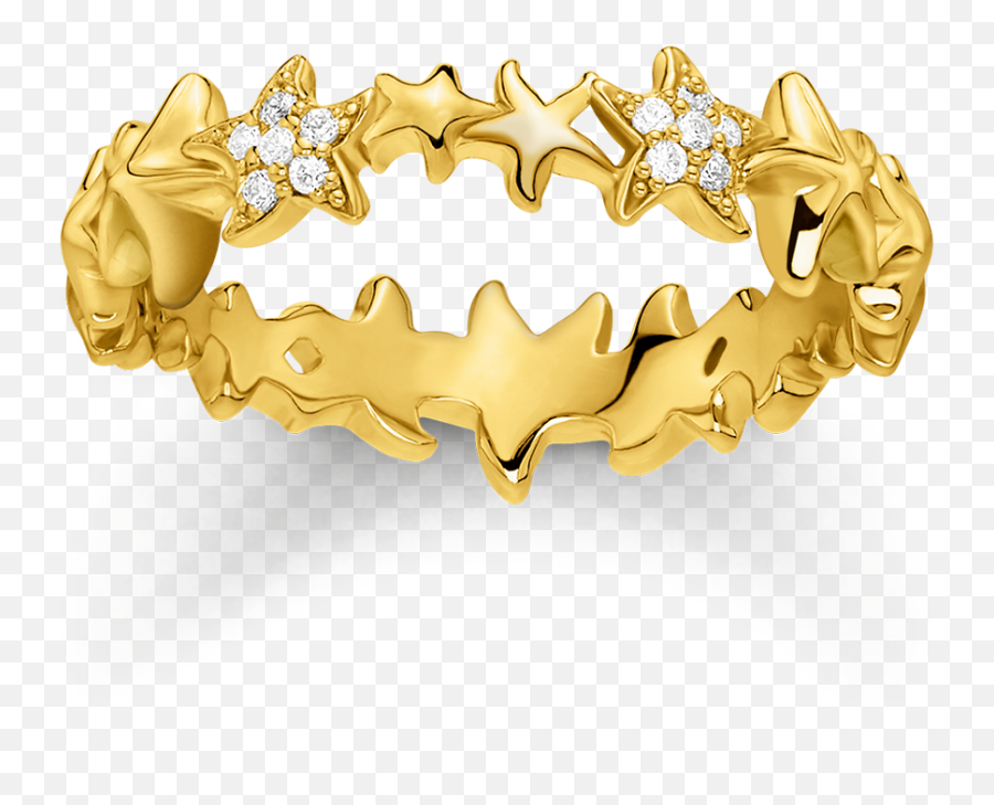 Download Anillo Estrella De Mar Dorado - Thomas Sabo Women Thomas Sabo Ring Starfishs Sterling Silver Png,Estrella Png