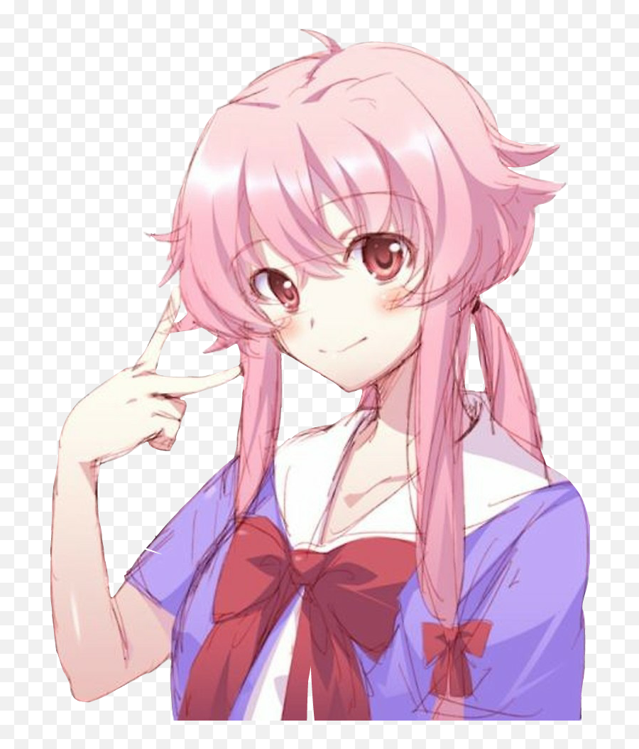 Png Stickers Render Anime Sticker - Pink Hair Girl Anime Character,Yuno  Gasai Png - free transparent png images 