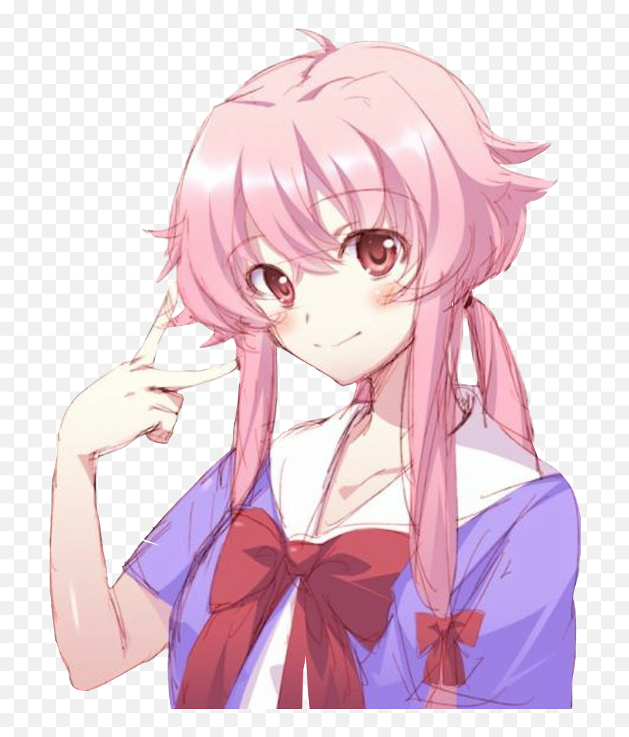 Png Stickers Render Anime Sticker - Pink Hair Girl Anime Character,Yuno Gasai Png