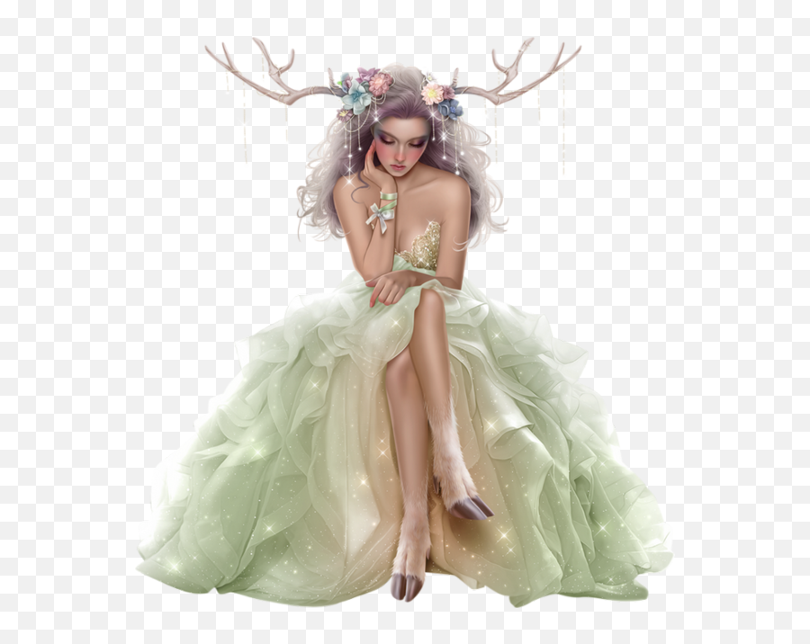 Personnage Png - Vector Modeling Fashionista Tube Png Fantasy Deer Girl Drawing,Tube Png