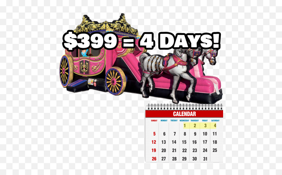 Princess Carriage Combo Four Day Rental Fantasy - Inflatable Castle Png,Cinderella Carriage Png