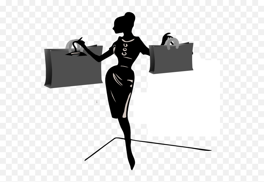 Silhouette Clipart Shopping - Lady Shopping Clipart Png,Black Woman Silhouette Png
