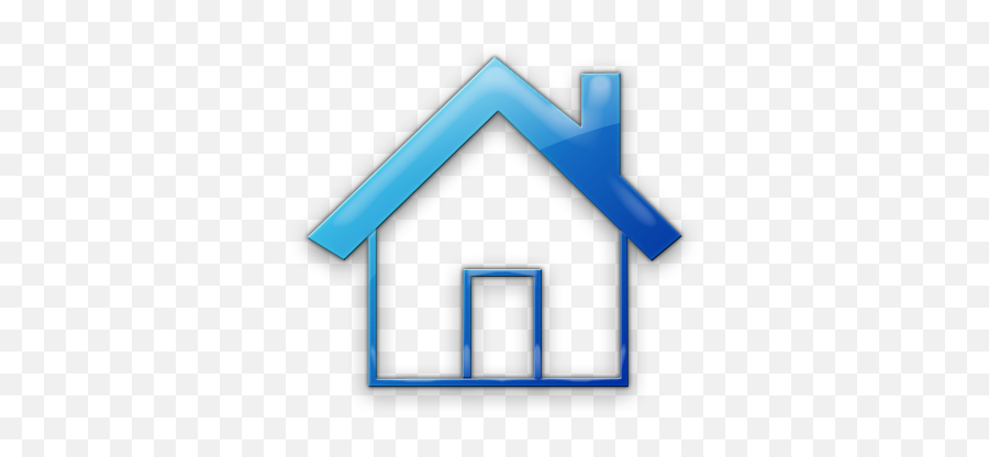 Simple Home Shape With Solid Roof Outline Icon 078552 - Blue Transparent Background Home Icon Png,Jelly Icon