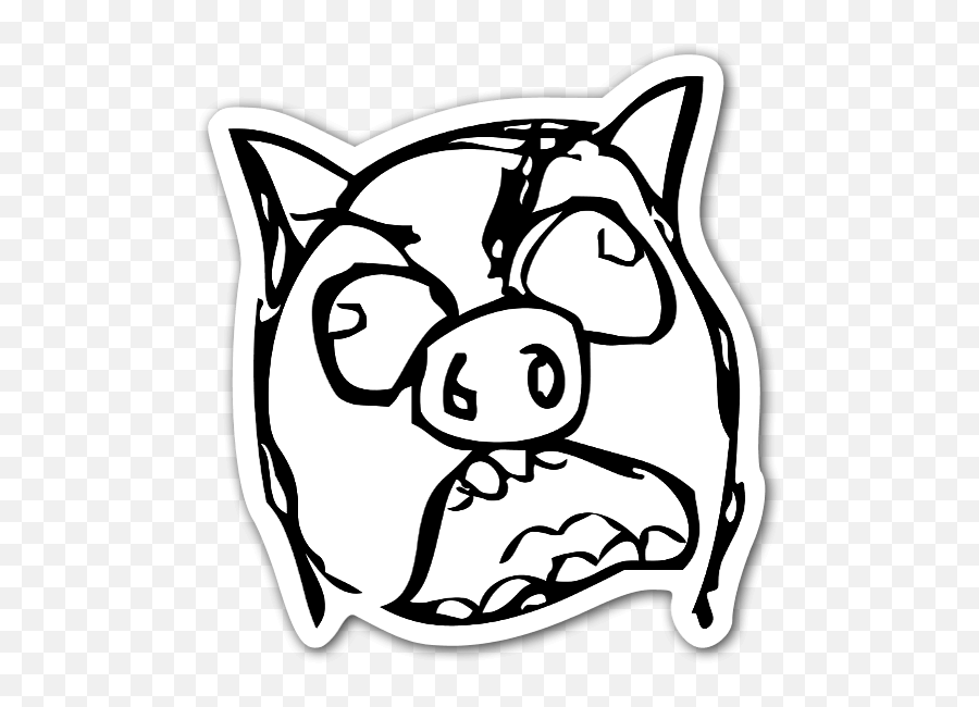Download Memes Piggy Rageface Sticker - Angry Pig Memes Png Piggy T Shirt Roblox,Angry Meme Face Png