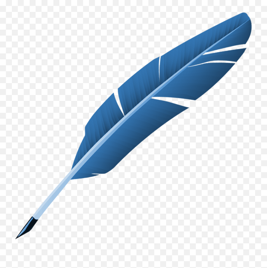 Download Hd Blue Feather Quill Pen - Transparent Background Feather Pen Png,Quill Pen Png