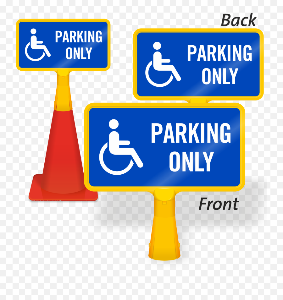 Handicapped Parking Only Coneboss Sign - Disabled Parking Sign Png,Handicapped Icon