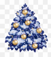 Dark Purple Christmas Tree Png Transparent Material - Blue