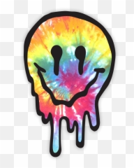 Library Of Face Sticker Graphic Royalty Free Png Files - Trippy Smiley Face Tie Dye