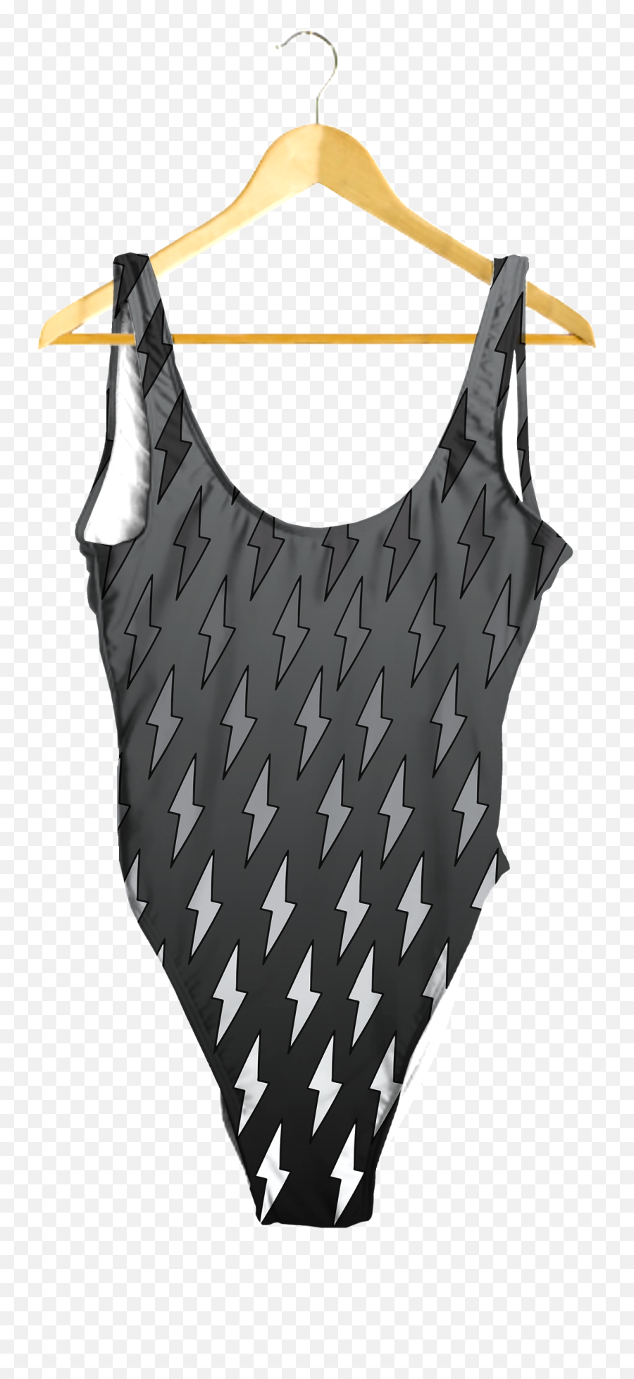 Gray Ombre Lightning Bolts One - Piece Swimsuit Png,Lightning Bolts Png