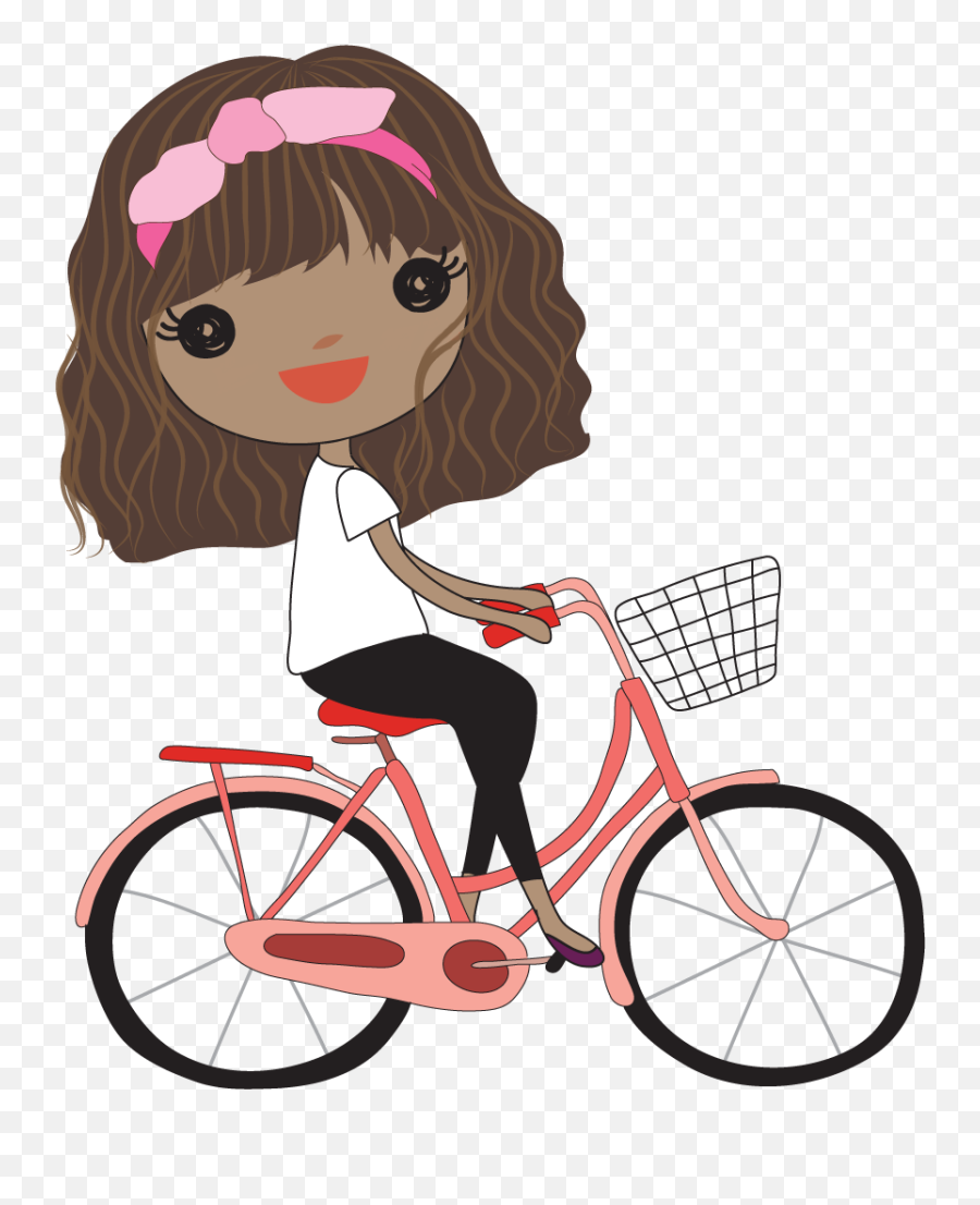 African American Girl Clip Art - Png Download Full Size Girl On Bike Clipart,American Girl Png