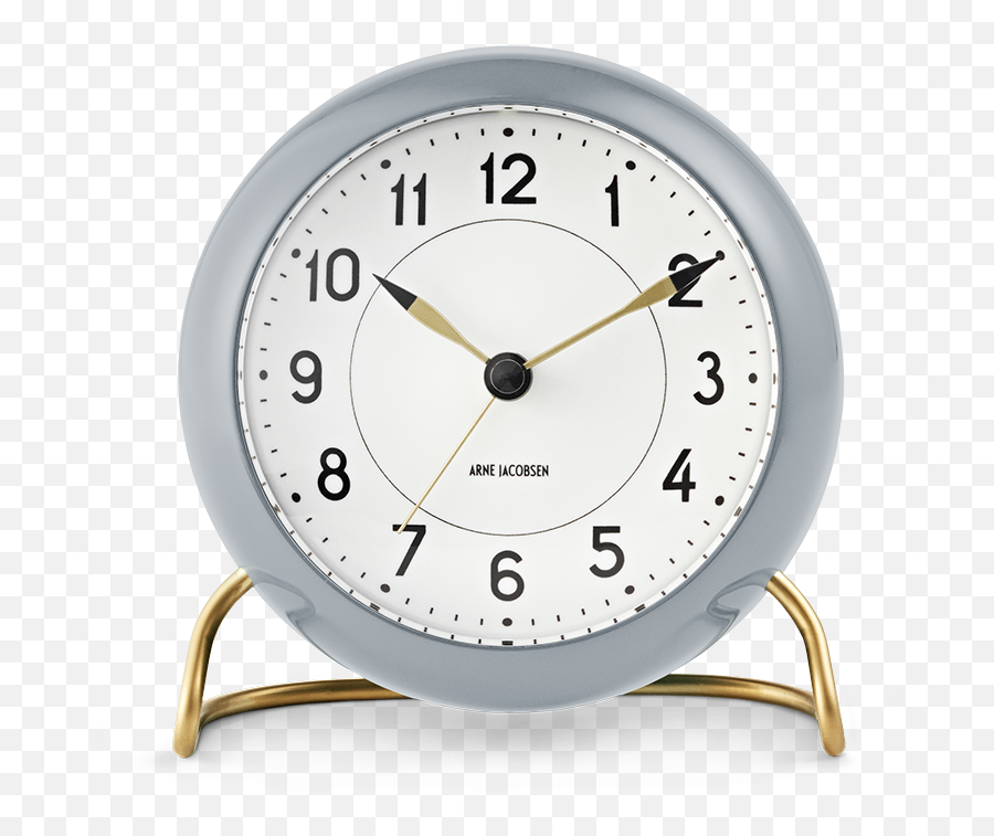 White Clock Png - Station Table Clock H12 Grey White Station Arne Jacobsen Alarm Clock,Alarm Clock Png