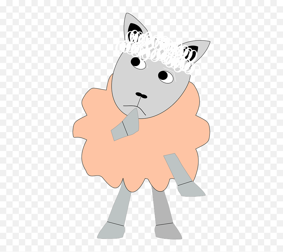 Sheep Lamb Emoji - Emoji De Animal Pensativo Png,Worried Emoji Png