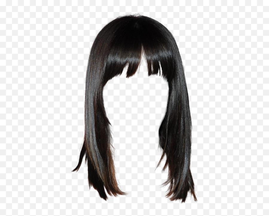 Girls Hairstyle Png Image Free Download - Black Hair With Bangs Png, Hairstyle Png - free transparent png images 
