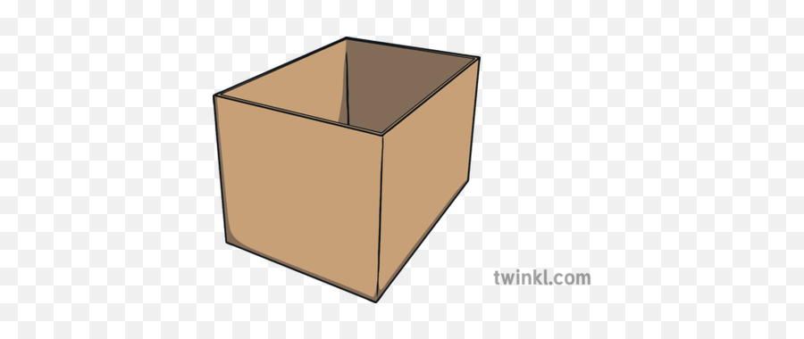 Cardboard Box No Lid Illustration - Twinkl Cardboard Box With No Lid Png,Cardboard Box Png