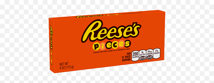 Reeses Pieces 113g Box American Candy - Pieces Theater Box Png,Reeses Pieces Logo